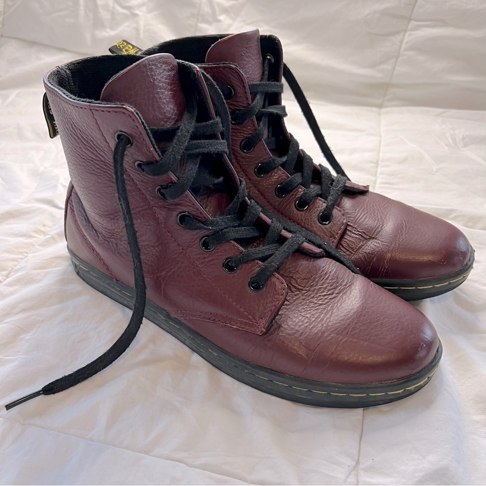 Dr. Martens | Women’s Burgundy Leather Sneakers Sole Boots